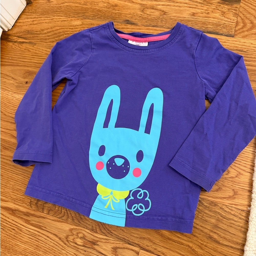 Hanna Andersson Bunny Rabbit Purple Long Sleeve Shirt size 100cm 4T